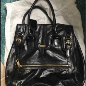 Badgley Mischka Large Black Bag-Satchel-Leather
